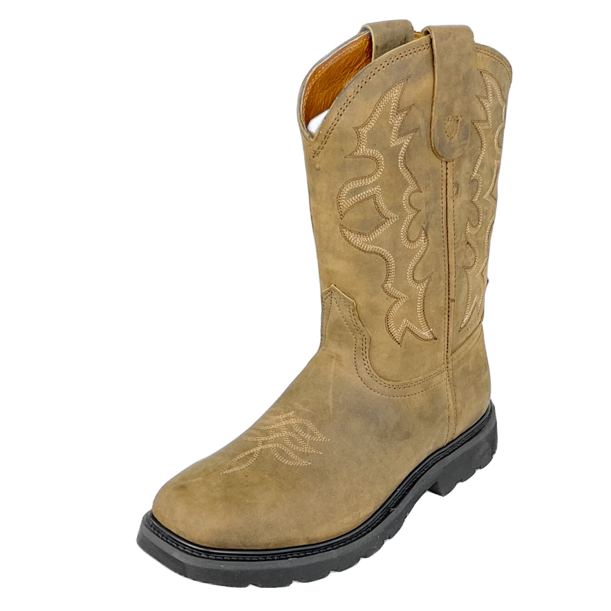 Cowtown Men s Distressed Brown Square Toe Work Boot Humdinger Boots